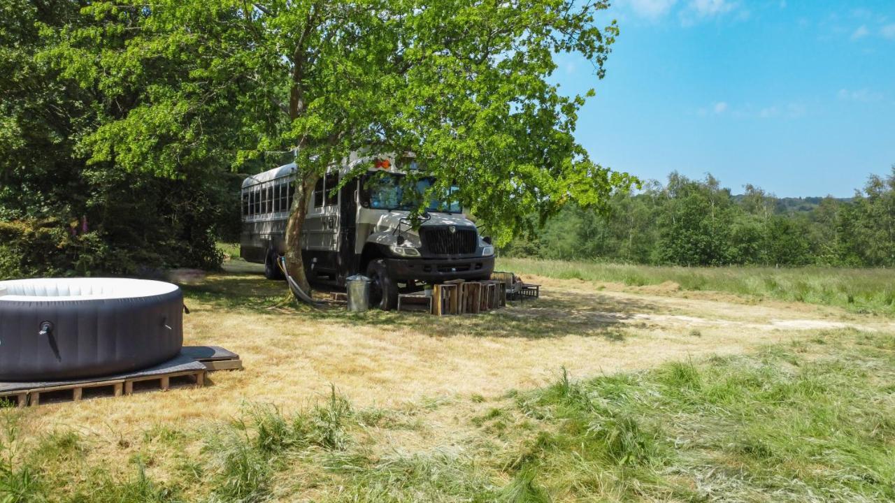 American School Bus Retreat With Hot Tub In Sussex Meadow Uckfield Ngoại thất bức ảnh